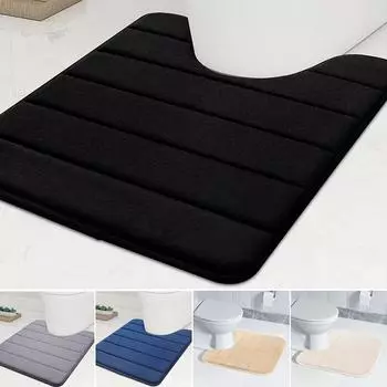 Чистый цветной полосатый коврик для ванной комнаты и туалета в форме буквы U, впитывающий воду, нескользящий, быстросохнущий, семейный коврик для ванной комнаты 40cmx50cm