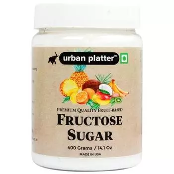 Чистый фруктозный сахар Urban Platter, 400 г / 14,11 унций [на фруктовой основе, мелкогранулированный и сыпучий сахар]