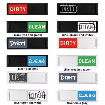 Чистый грязный магнитный знак для посудомоечной машины, легко читаемый, не царапающий кухонные принадлежности # black (red and green)