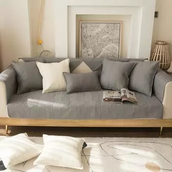 Чистый хлопок, четыре сезона, универсальная жаккардовая Нескользящая подушка для дивана, модная современная минималистичная подушка для гостиной, моющаяся подушка для дивана 45*45 бежевый