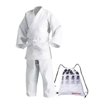 Чистый хлопок дзюдо верх и низ оби для дзюдо дзюдо младшая средняя школа дзюдо дзюдо старшая школа дзюдо сумка 140 [Muenan] Gi, комплект, комплект, классы, Gi, белый