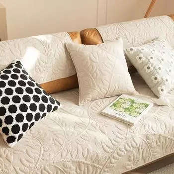 Чистый хлопок однотонный вышитый диванная подушка нескользящая подушка для гостиной диванный чехол полотенце тканевый диванный чехол 70x70
