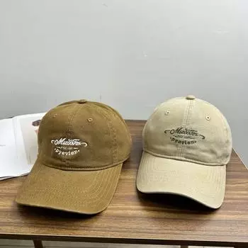 Чистый хлопок, стираный, оригинальная бейсболка для мальчиков, с широкими полями, тонкая мягкая шляпа, чистый хлопок, универсальная кепка для женщин, прилив M56-58cm чёрный