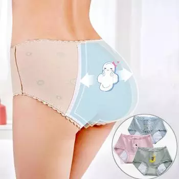 Чистый хлопок трехслойные герметичные менструальные трусы физиологические трусы женское нижнее белье дышащие хлопковые трусы трусики M розовый