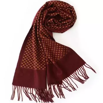 Чистый кашемировый шарф в горошек из кашемира, теплый шарф-шаль на осень и зиму 180 красный