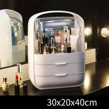 Чистый косметический ящик для хранения знаменитостей, настольный пылезащитный бытовой большой туалетный столик, ящик для хранения средств по уходу за кожей 30*20*40cm