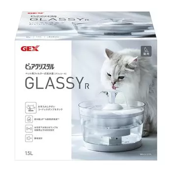 Чистый кристальный стекловидный R Cat автоматический тихий DC включает в себя 1 смягчитель воды поддерживает нижний мочевой тракт фильтр типа питьевой 1,5 л поилка, насос, фильтр,