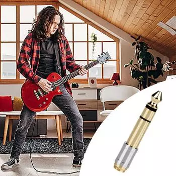 Чистый медный хвост белый 6.35 3D мужской на 3.5 женский адаптер стереонаушники адаптер аудио разъем конвертер удлинитель