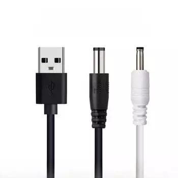 Чистый медный кабель для зарядки USB - DC5.5 - короткий кабель питания DC3.5 - DC5.5 DC3.5*1.35 1A 0.3m чёрный