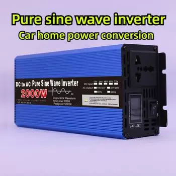 Чистый синусоидальный инвертор 12 В 2000 Вт 3000 Вт 3500 Вт Автомобильный домашний источник питания преобразует мощную солнечную энергию 12V1800W