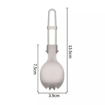 Чистый титан складная зубчатая ложка для пикника на открытом воздухе кемпинговая ложка для пикника из титанового сплава ложка-вилка титановая ложка титановая вилка портативная