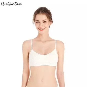 Чистый ветер без косточек сзади однотонное нижнее белье кружевное крючковое нижнее белье с цветочным принтом тонкая бретелька небольшая сборка L