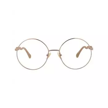 Chlo Round Frame Metal Optical Frames Beige Brown Transparent One Size