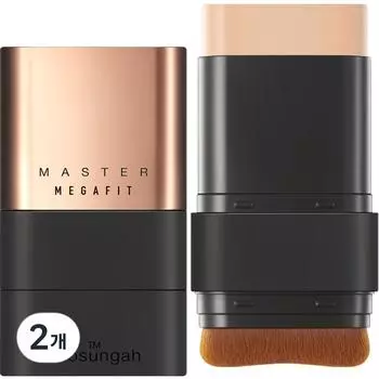 Cho Seongah TM Mega Fit Stick Foundation Master SPF50+ PA++++ 16 г, без сияния. 01 Светло-бежевый, 2 шт.