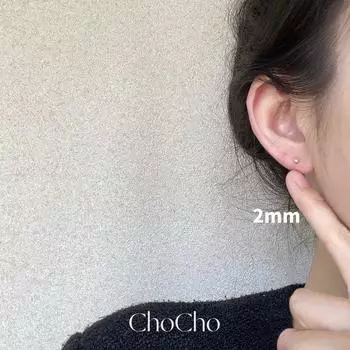 Chocho/S999 Entire Sterling Silver Ear-Caring Sleep No Need to Take off Ear Bar Hypoallergenic Earring Bone Nail Stud Earrings for Women 2mm-S999 small silver bean pair