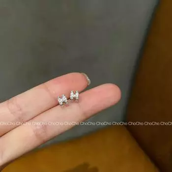 Chocho/Small and Exquisite Alphabet Letter Earrings Niche Design Minimalist Easiest for Match Fancy Earrings Earrings 925 Silver Silver 925 silver needle