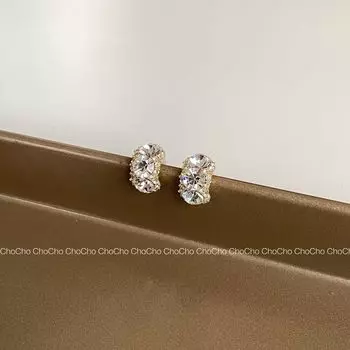 Chocho White South Korea Niche Design Retro Fancy Stud Earrings Simple Earrings Women 925 silver needle