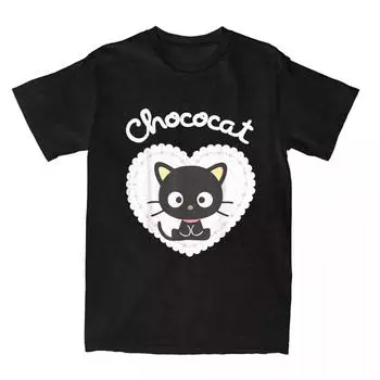 Chococat Sweet Valentine для мужчин и женщин футболки крутые футболки с коротким рукавом и круглым вырезом футболки из чистого хлопка праздничная одежда XXXXXL бежевый