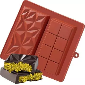 Chocolate Bar Mold Deep Dubai Pistachio Chocolate Bar Silicone Thick Mold for Stuffed Bar Large Candy Bar Mold for Filling