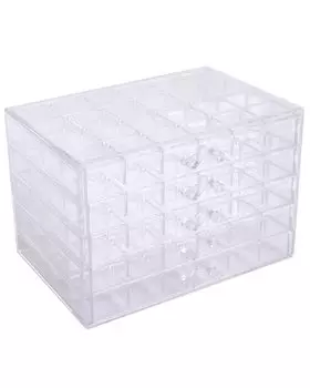 Chocople Beads Cabinet Case для аксессуаров, чехол для хранения ногтей, мелкие предметы, прозрачный акриловый ярус, 120 (5 квадратов)