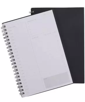 Chocople Список дел Расписание на один день Заметки по управлению временем Ежедневно Размер B6 Набор из 2 шт. Черный (Обложка Картон)