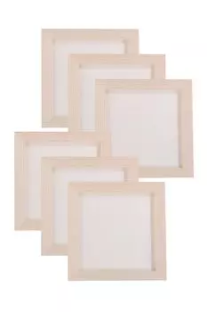 Chocople Wooden Panel Canvas Wooden Drawing Board Canvas Board Art Supplies Square Set of 6 x (20cm 20cm)