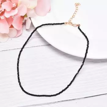 Чокер черный Кристал золотой