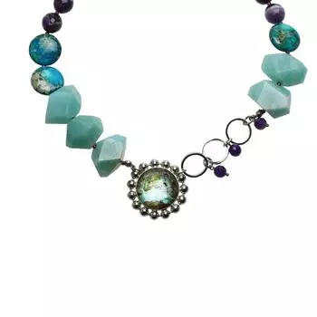 Чокер из натурального камня Tamarusan Blue Gradient Blue Original [TAMARUSAN]