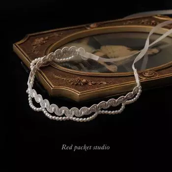 Choker Original Handmade Strap Bridal Photo Pearl White Moonlight