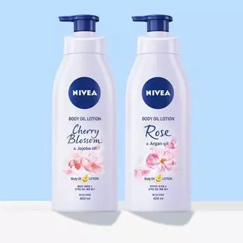 Choose 1 of 2 Nivea body oil lotions (rose/cherry blossom) Cherry Blossom and Jojoba Oil