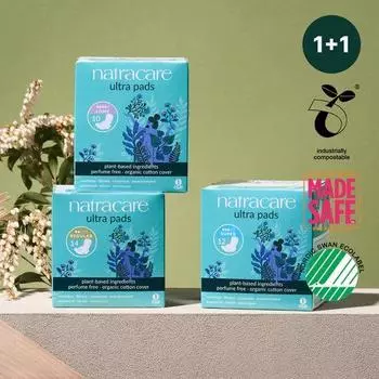 Choose 1 of 3 NatraCare Ultra Pads (small 14P / medium 12P / large 10P) Ultra Wing Small 14P