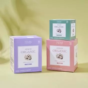 Choose 1 of 3 Natural Cotton Signature Organic Organic Cotton Covered Sanitary Napkins (Large 10P/Medium 12P/Long Panty Liner 20P) Long panty liner 20P