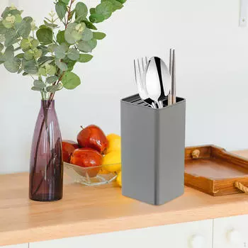 Клетка для палочек для еды, ящик для хранения столовых приборов, горшок для посуды на столешнице, сушилка для кухонных ножей серый