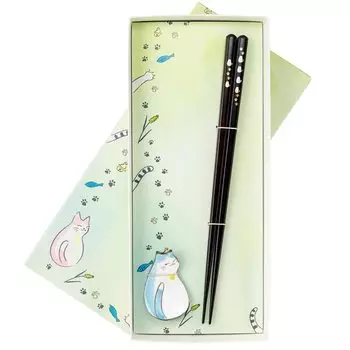 Chopsticks Dishwasher Safe Natural Wood Chopstick Rest Set 23cm Sanpomichi Black Made in Japan S-86131