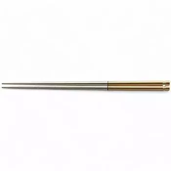 Chopsticks PBT Grooved Round Made in Japan Dishwasher Safe J-kitchens (Hashi) 22.5cm Gold/Silver