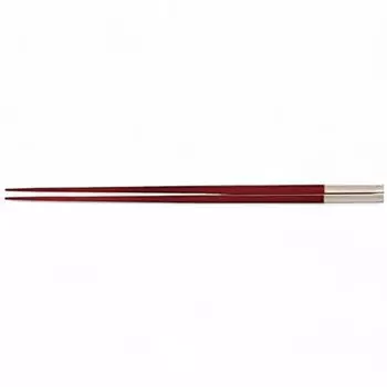Chopsticks PBT slim square finish Made in Japan Dishwasher safe J-kitchens (Hashi) 23.5cm silver/red