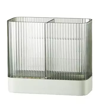 Chopsticks Rack Plastic 2 Compartments Multifunctional Wall Mount Drying Utensils Holder for Spoons