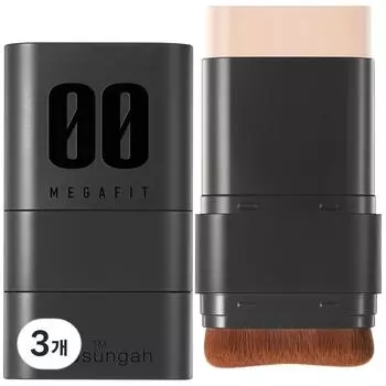 Chosungah TM Mega Fit Stick Foundation SPF50+ PA++++ 16 г, полуматовый 00 фарфор, 3 шт.