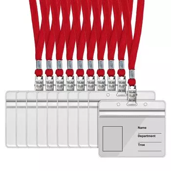 Chouiery Имя 35 ID карты шейный горизонтальный подвесной именной бейдж шейный бейдж изготовлен из двойного прозрачного цветного шейного бейджа шейный бейдж бизнес-карта сотрудника