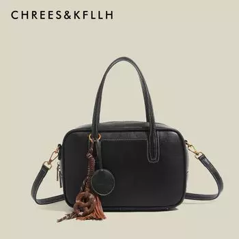 Chrees & Kfllh Advanced Casual Bowling Bag Women 2025 New Large Capacity Commuter Portable Shoulder Bag Black small size