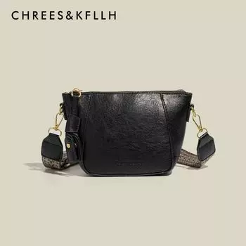 Chrees & Kfllh High-Grade Niche Design Bag Women 2025 New All-Match Commuter Shoulder Shoulder Small Bag Black
