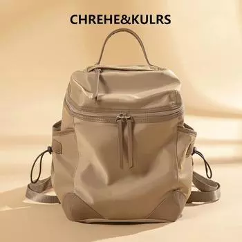 Chrehe & Kulrs Рюкзак большой вместимости 2025 Новинка Модный компьютерный рюкзак Дорожная сумка Рюкзак для пешего туризма Рюкзак Khaki [counter genuine goods collection gift bag]]