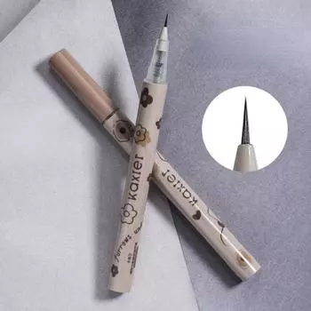 Чрезвычайно тонкая подводка для глаз под ручкой. Ручка для деталей глаз. Быстросохнущая. Водостойкая. Прочная. Не легко размазывается. чёрный