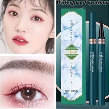 Чрезвычайно тонкая подводка для глаз, водонепроницаемая, устойчивая к поту, не легко обесцвечивается, не размазывается. Быстросохнущая жидкая подводка для глаз, косметика для начинающих студентов. 1PCS