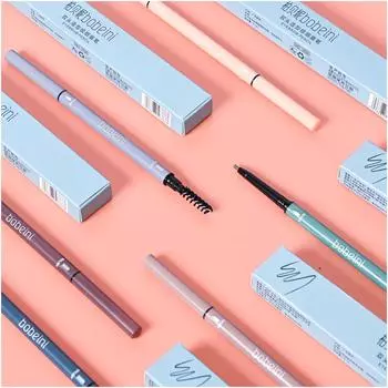Чрезвычайно тонкий карандаш для бровей с круглой головкой, водонепроницаемый и устойчивый к поту, стойкий, не обесцвечивает, двуглавый для начинающих
