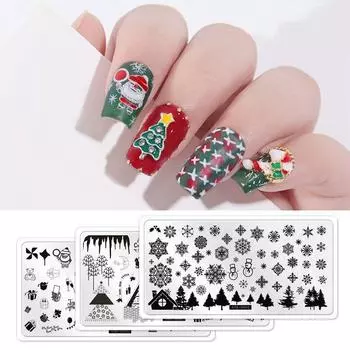 Chrismas Snowflake Nail Stamping Plates Xmas Stamp Templates Snow Image Printing Stencil Tool Accessoire Nails Art 03