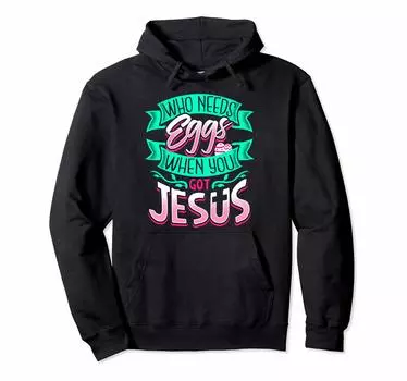 Christian Easter Eggs Got Graphic Celebrate Hoodie Jesus/Cross чёрный