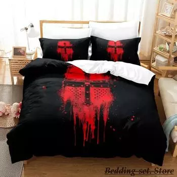 Christian Knights Templar Bedding Set Single Twin Full Queen King Size Bed Set Aldult Kid Bedroom Duvetcover Sets parure de lit 70x133cm 2pcs