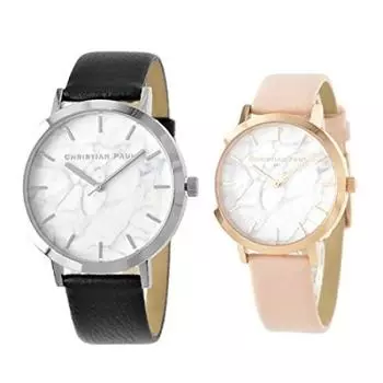 CHRISTIAN PAUL Пара часов 43 мм 35 мм Черные нежно-розовые часы [Christian Paul] MR-05MRL-02 [Товар]