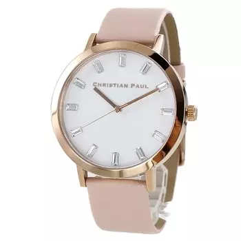 Christian Paul Unisex LUXE Luxe White Dial Pink Leather Watch [Christian Paul] Мужские Женские SW-07 [Товар]